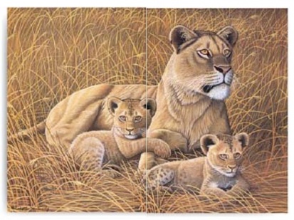 Maľovanie podľa číselného Levica s levíčatami