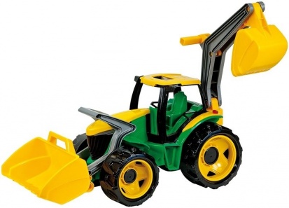 Traktor sa lyžicu a bagrom zeleno žltý Lena