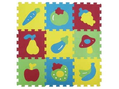 Ľudí Puzzle penové 84 x 84 cm ovocie a zelenina