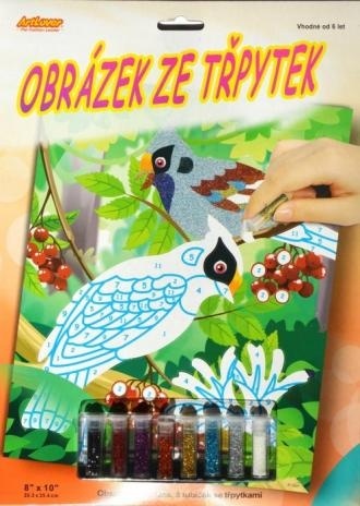 Obrázok zo trblietok - Vtáčiky