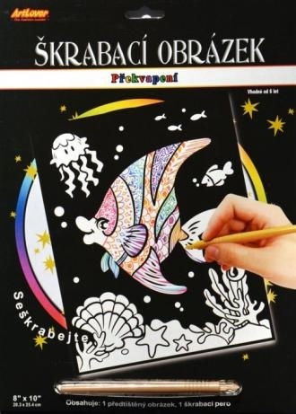 Škrabacie obrázok dúhový - Prekvapenie - rybičky