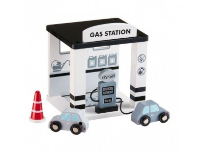 Kids Concept Benzínová stanica drevená Grey