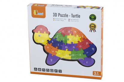 Viga 3D Puzzle - Korytnačka s písmenkami