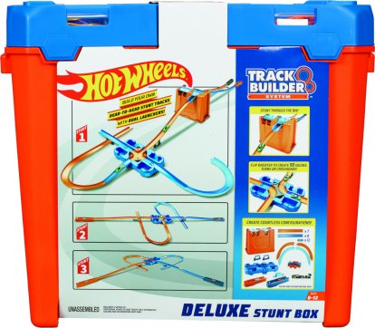 Mattel Hot Wheeels track builder box plný trikov