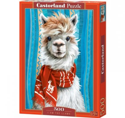 Puzzle Castorland - Lama s červenou šálom 500 dielikov