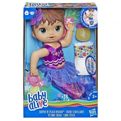 Hasbro Baby Alive Tmavovlasá morská panna