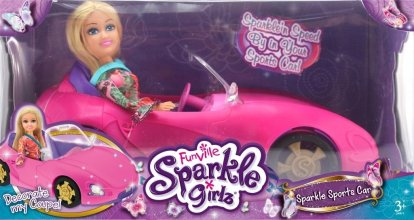 Alltoys Módne bábika Sparkle Girlz so závodným autom