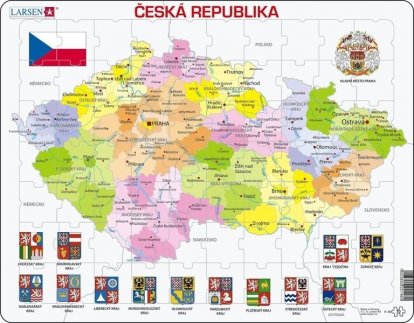 Larsen Puzzle Mapa - Česká republika 56 dielikov