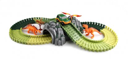 Alltoys Variabilná dráha s dinosaurami a tunelom 104 dielov