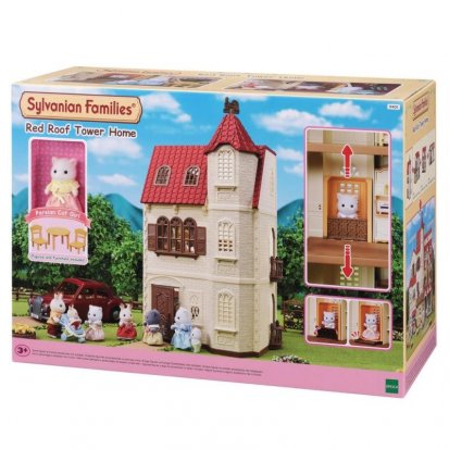 Sylvanian family Dom s vežou a červenou strechou