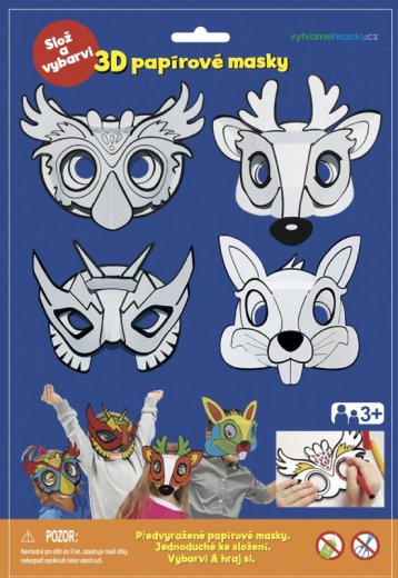 Karnevalové masky - Sova, jeleň, králiček, superhrdina
