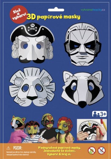 Karnevalové masky - Pirát, superhrdina, lev, mýval