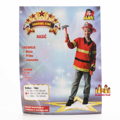 MaDe Kostým na karneval - hasič, 120 - 130 cm