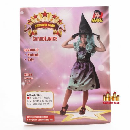 MaDe Kostým na karneval - čarodejnice, 110 - 120 cm