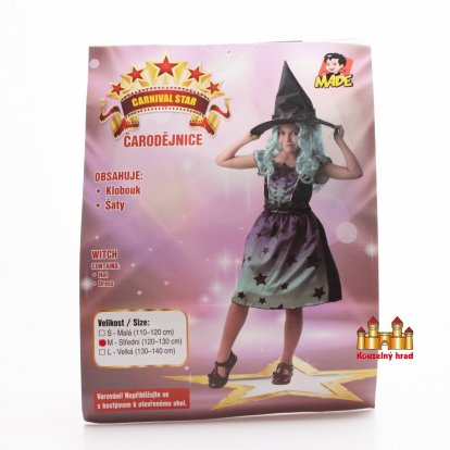MaDe Kostým na karneval - čarodejnice, 120 - 130 cm