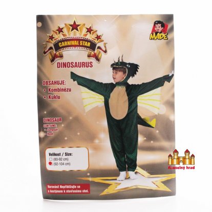 MaDe Kostým na karneval - dinosaurus, 92 - 104 cm