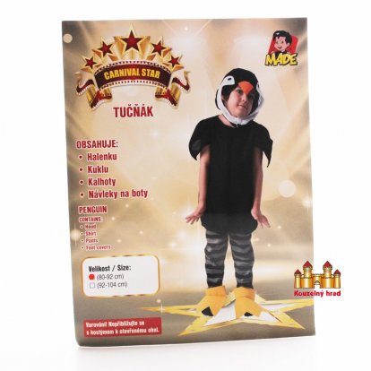 MaDe Kostým na karneval - tučniak, 80 - 92 cm