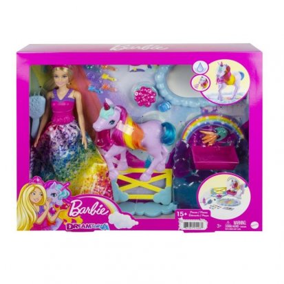 Mattel Barbie PRINCEZNA a dúhové Jednorožec HERNÉ SET