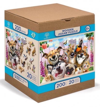 Drevené Puzzle Crazy Pets M 25,4 x 18,2 cm