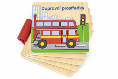 Viga Drevená knižka - dopravné prostriedky český jazyk