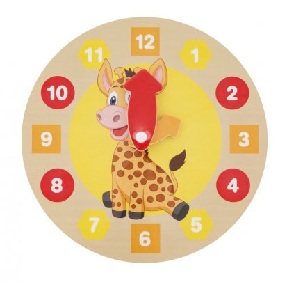 Drevené hodiny , 20 cm - Žirafa