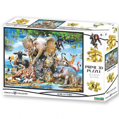 Puzzle 3D Afrika úsmev 63 dielikov