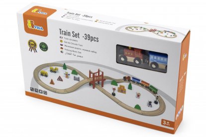 Viga Drevená vláčikodráha 39 ks