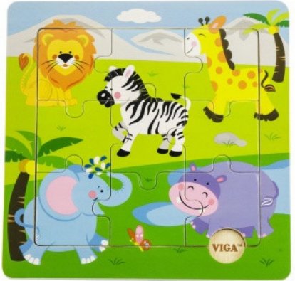 Viga Drevené puzzle - safari