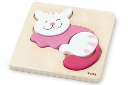 Viga Drevené puzzle pre najmenších - mačka