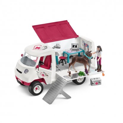 Schleich 42439 Mobilná veterinárna klinika s kobylou a ošetrovateľom, new