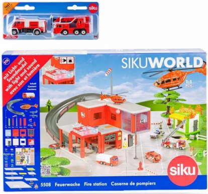 SIKU World - požiarna stanica s hasičskými autami