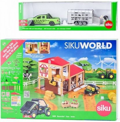SIKU World - farma s autom na prepravu dobytka