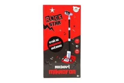 Mikrofón karaoke ROCK STAR plast na batérie so svetlom so zvukom v krabici 23x45x8cm