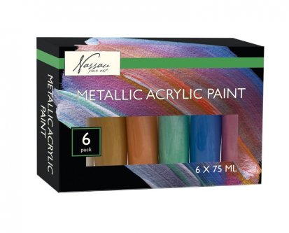 Grafix Akrylové metalické farby - sada, 6 x75 ml