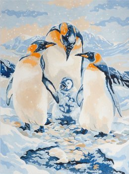 Maľovanie podľa čísel 22x30 cm - Rodina tučniakov