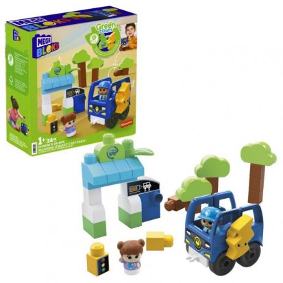 Mattel MEGA BLOKS ZELENÉ MESTO AUTOBUS NABIJ A JEĎ