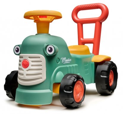 Odstrkovadlo – traktor Maurice tmavo zelený s volantom