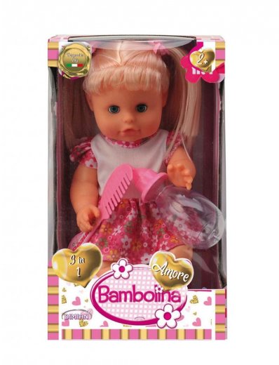 Alltoys Bábika česacia Bambolina Amore 30 cm s funkciou