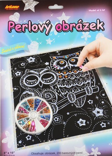 Perlový obrázok - malej sovy