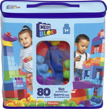 Mega Bloks Veľké vrece kociek - modrý (80)