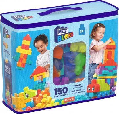 Mega Bloks Poriadne veľké vrece kociek - modrý (150)