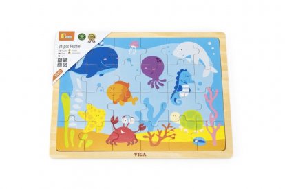 Viga Drevené puzzle 24 dielikov - podmorský svet