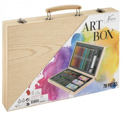 MAC TOYS Kreatívny drevený kufrík 79 ks