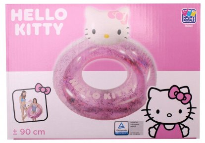 Happy People Detský nafukovací kruh s trblietkami Hello Kitty