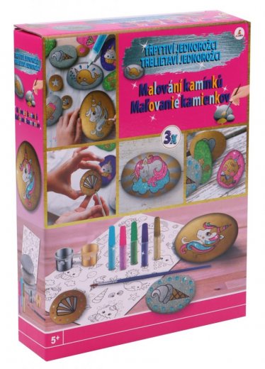 Craft Creative Maľovanie na kamienky trblietavý Jednorožec