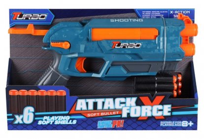 Alltoys Blaster Turbo + 6 ks nábojov